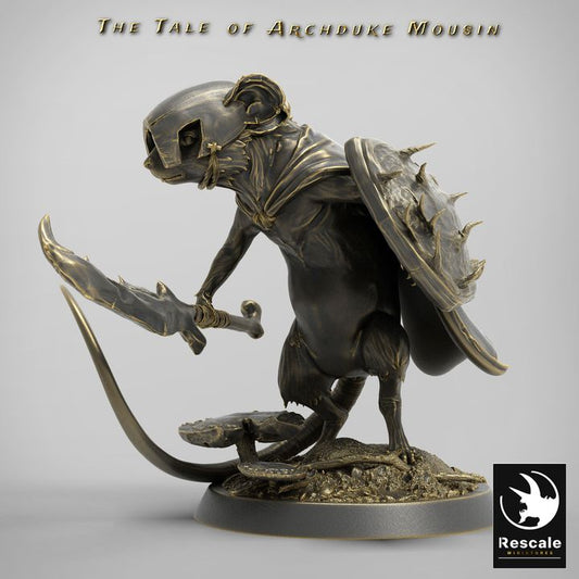 Mouse Soldier Guard Miniature Medium | Rescale Miniatures | D&D DnD Pathfinder Miniature