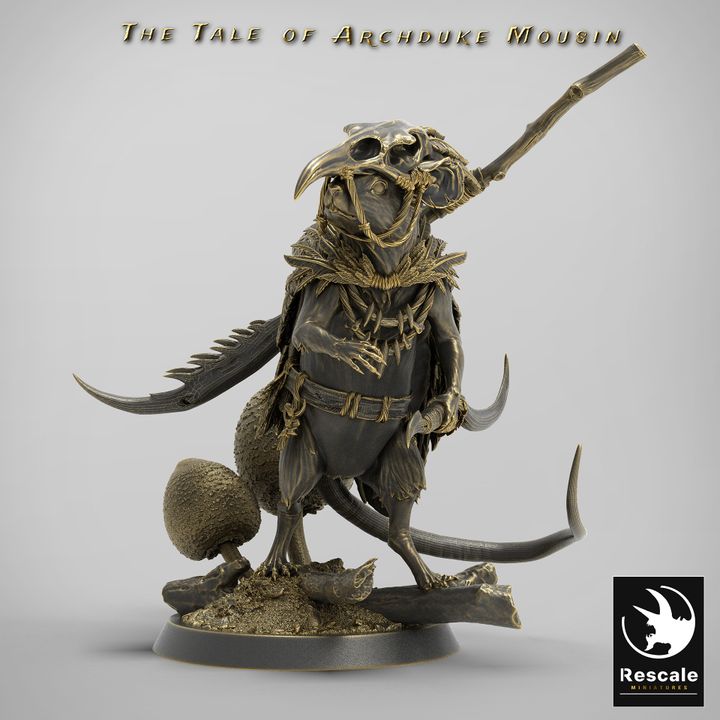 Mouse Shaman Magic Mystic Beasts | Medium | Rescale Miniatures | D&D DnD Pathfinder Miniature