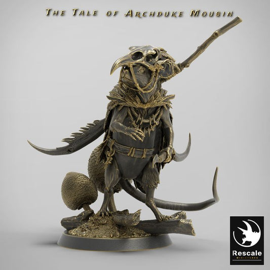 Mouse Shaman Magic Mystic Beasts | Medium | Rescale Miniatures | D&D DnD Pathfinder Miniature