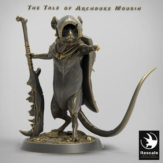 Mouse Warrior Battle Leader | Medium | Rescale Miniatures | D&D DnD Pathfinder Miniature