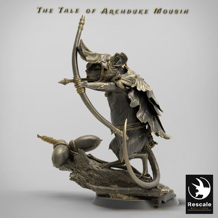 Mouse Archer Rogue Beasts Miniature | Medium | Rescale Miniatures | D&D DnD Pathfinder Miniature