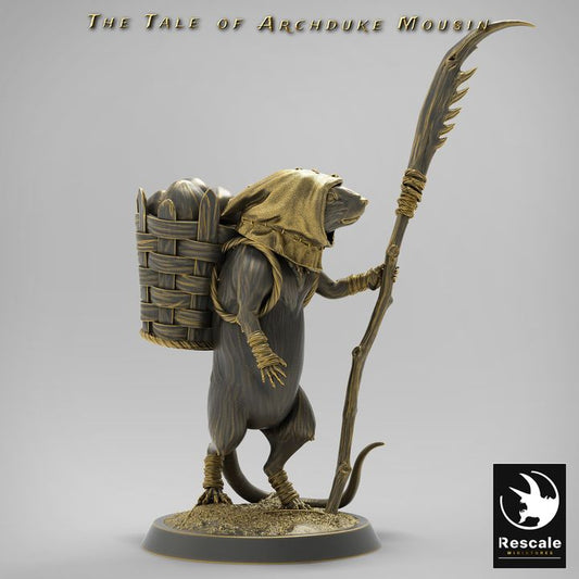 Mouse Folk Farmer Guard | Medium | Rescale Miniatures | D&D DnD Pathfinder Miniature