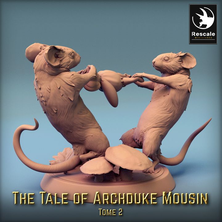 Collection Mouse Warrior Beasts Miniature | Medium | Rescale Miniatures | D&D DnD Pathfinder Miniature
