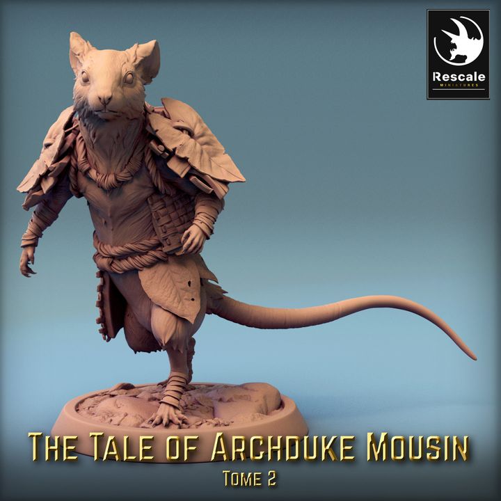 Collection Mouse Warrior Beasts Miniature | Medium | Rescale Miniatures | D&D DnD Pathfinder Miniature