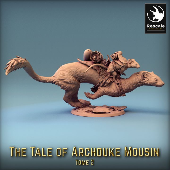 Weasel Rider Adventure Companion | Large | Rescale Miniatures | D&D DnD Pathfinder Miniature