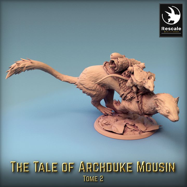 Weasel Rider Adventure Companion | Large | Rescale Miniatures | D&D DnD Pathfinder Miniature