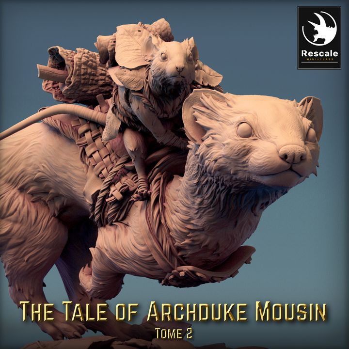 Weasel Rider Adventure Companion | Large | Rescale Miniatures | D&D DnD Pathfinder Miniature