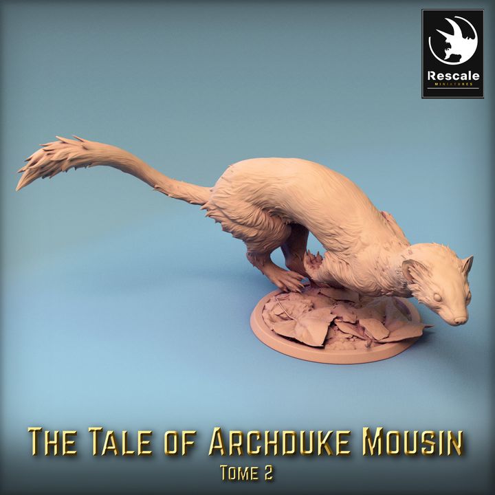 Weasel Rider Adventure Companion | Large | Rescale Miniatures | D&D DnD Pathfinder Miniature