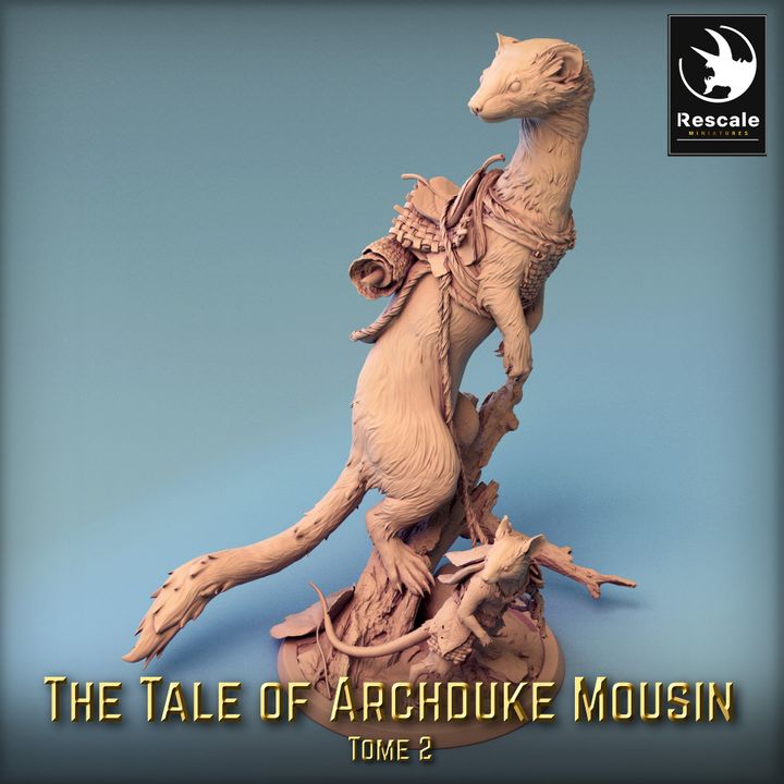 Armored Weasel Mount Beast | Large | Rescale Miniatures | D&D DnD Pathfinder Miniature