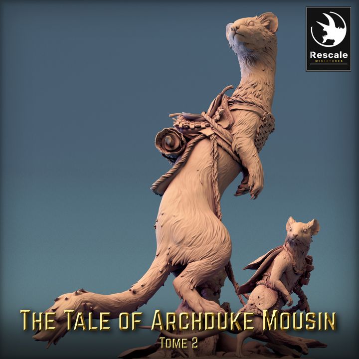 Armored Weasel Mount Beast | Large | Rescale Miniatures | D&D DnD Pathfinder Miniature