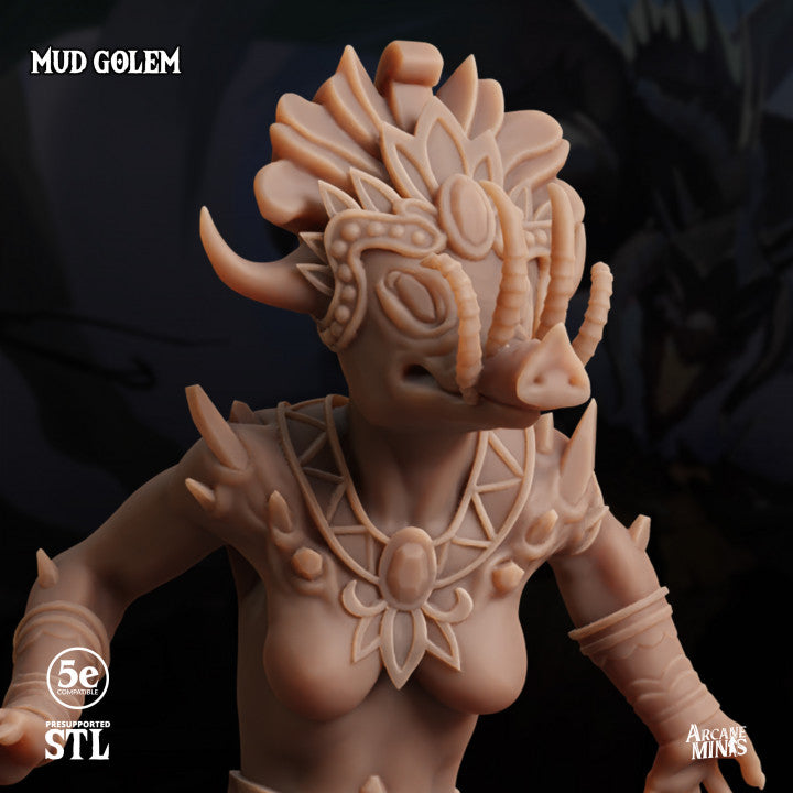 Mud Golem Construct Guardian | Large | Sordane Publishing | D&D DnD Pathfinder Miniature