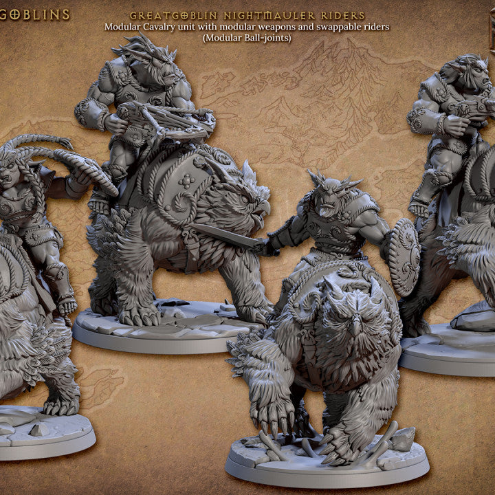 Greatgoblin Goblin Cavalry Nightmauler | Large | Artisan Guild | D&D DnD Pathfinder Miniature