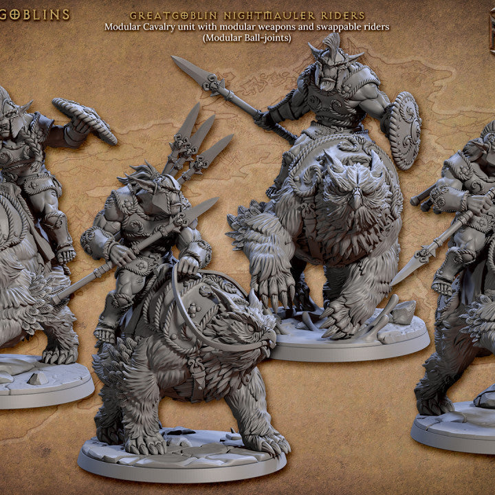 Greatgoblin Goblin Cavalry Nightmauler | Large | Artisan Guild | D&D DnD Pathfinder Miniature