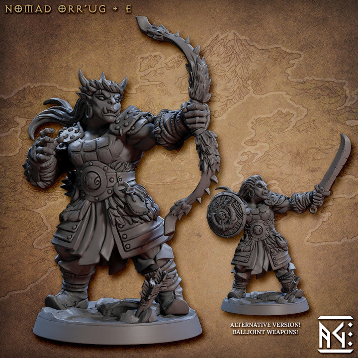 Nomad Orc Ogre Archer Warrior | Medium | Artisan Guild | D&D DnD Pathfinder Miniature