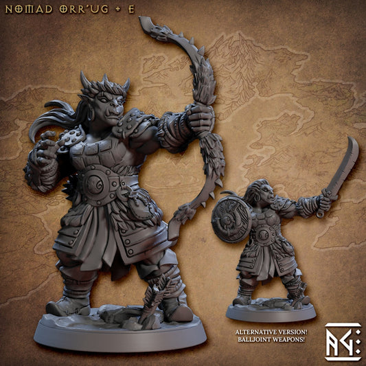 Nomad Orc Ogre Archer Warrior | Medium | Artisan Guild | D&D DnD Pathfinder Miniature