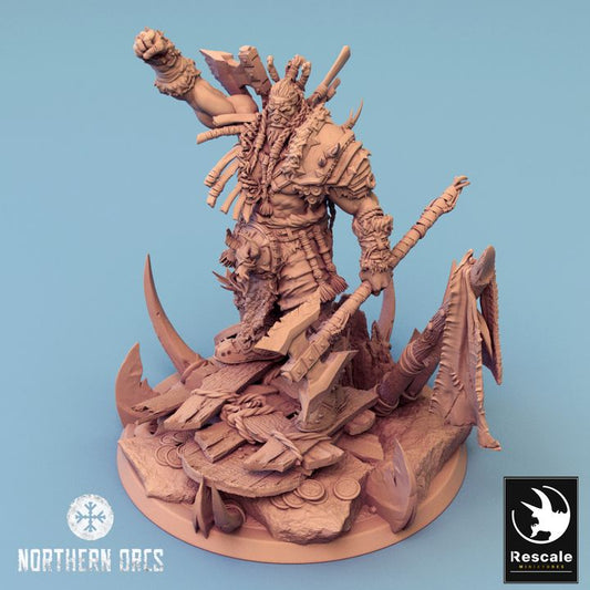 Orc Warrior Leader Chief | Large | Rescale Miniatures | D&D DnD Pathfinder Miniature