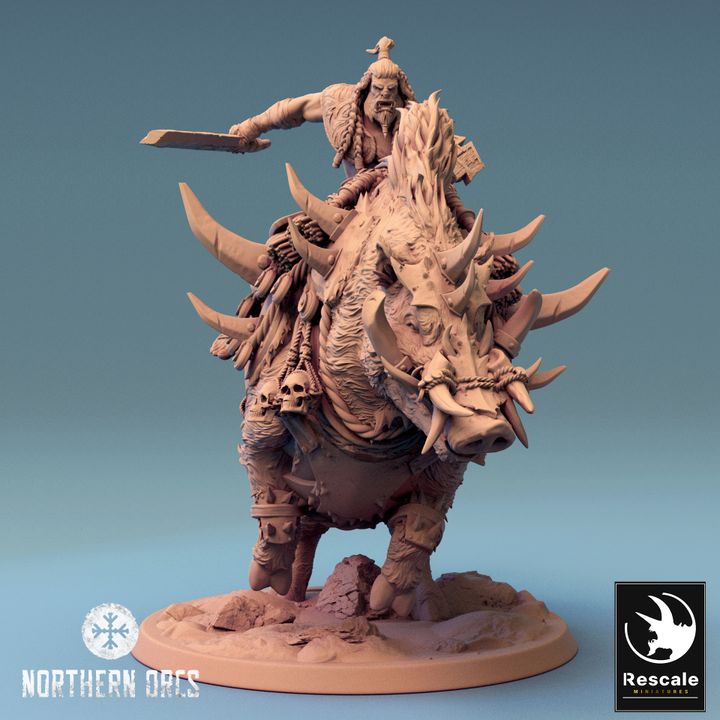 Collection Orc Boar Rider Monstrous Mount | Large | Rescale Miniatures | D&D DnD Pathfinder Miniature
