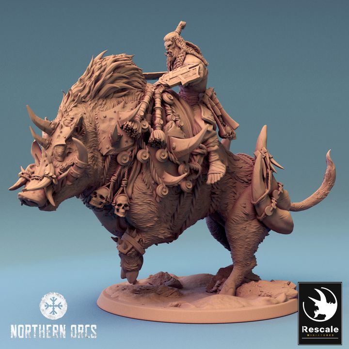 Collection Orc Boar Rider Monstrous Mount | Large | Rescale Miniatures | D&D DnD Pathfinder Miniature