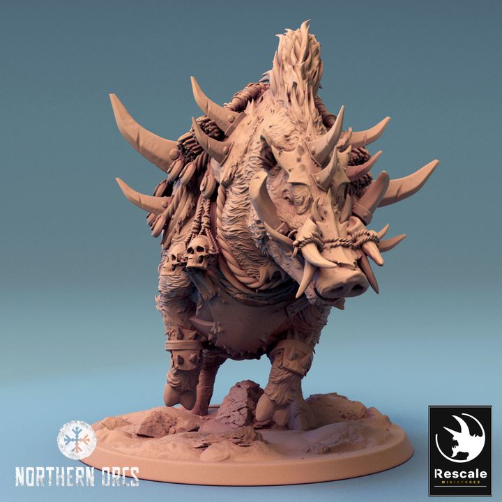 Collection Orc Boar Rider Monstrous Mount | Large | Rescale Miniatures | D&D DnD Pathfinder Miniature