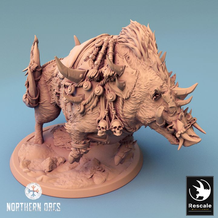Collection Orc Boar Rider Monstrous Mount | Large | Rescale Miniatures | D&D DnD Pathfinder Miniature