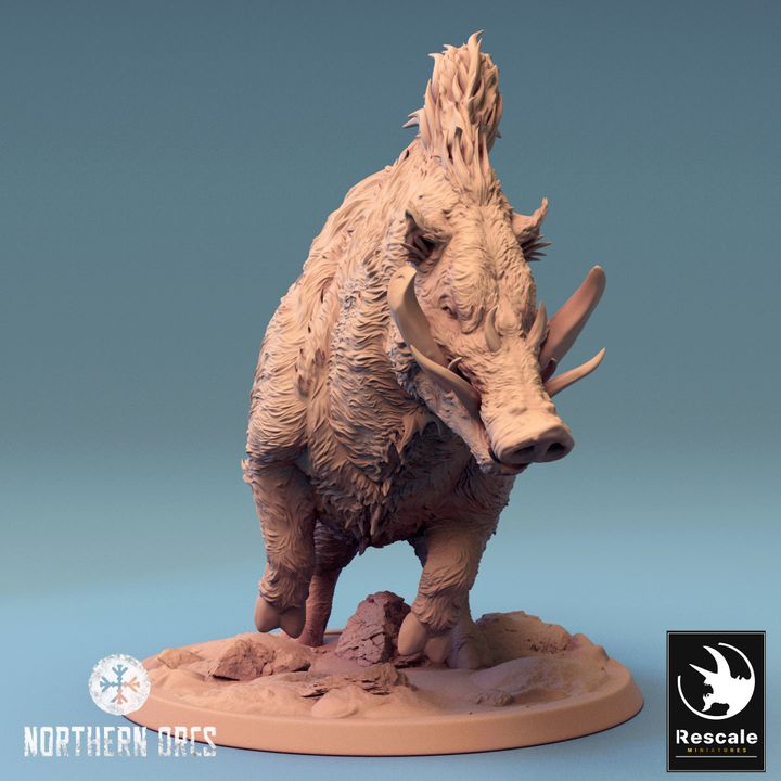 Collection Orc Boar Rider Monstrous Mount | Large | Rescale Miniatures | D&D DnD Pathfinder Miniature