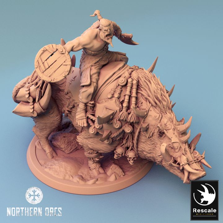 Collection Orc Boar Rider Monstrous Mount | Large | Rescale Miniatures | D&D DnD Pathfinder Miniature