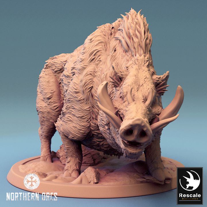 Collection Orc Boar Rider Monstrous Mount | Large | Rescale Miniatures | D&D DnD Pathfinder Miniature