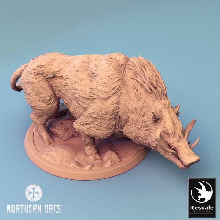Collection Orc Boar Rider Monstrous Mount | Large | Rescale Miniatures | D&D DnD Pathfinder Miniature