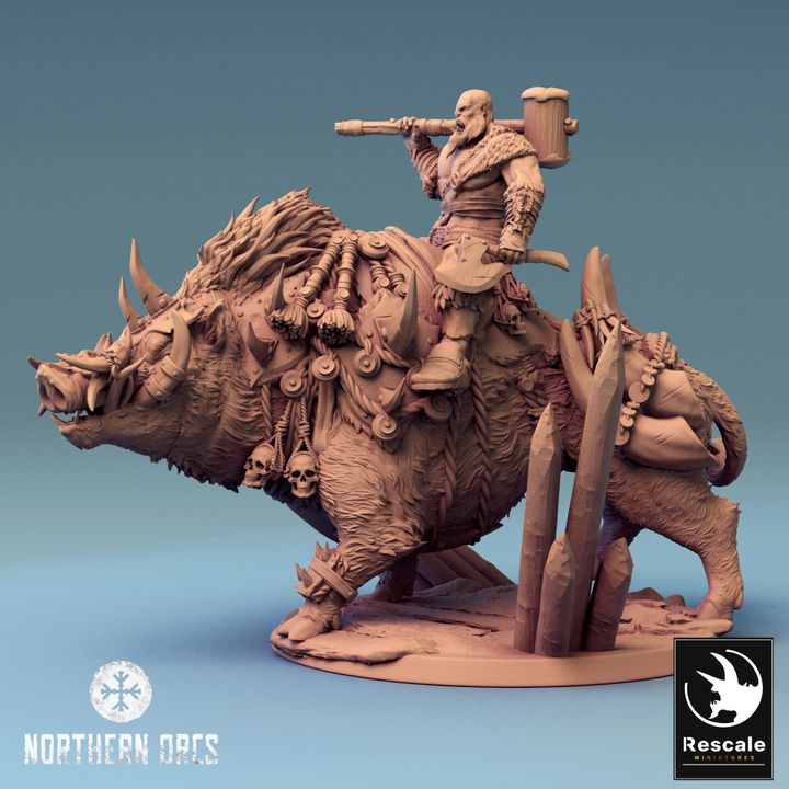 Collection Orc Boar Rider Monstrous Mount | Large | Rescale Miniatures | D&D DnD Pathfinder Miniature