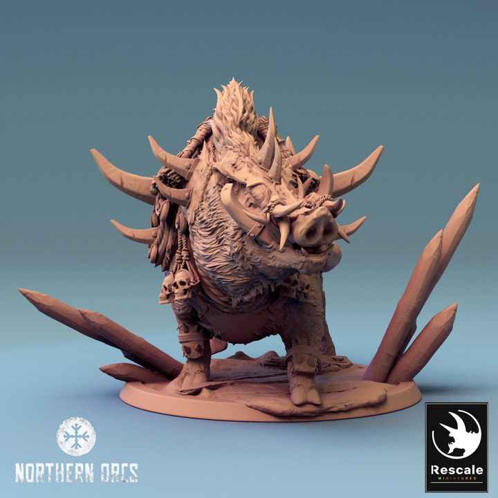 Collection Orc Boar Rider Monstrous Mount | Large | Rescale Miniatures | D&D DnD Pathfinder Miniature