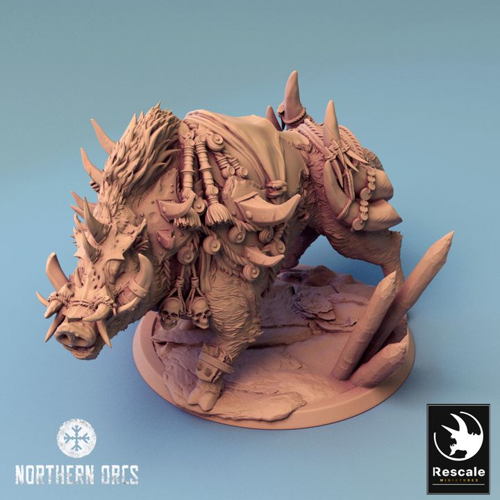 Collection Orc Boar Rider Monstrous Mount | Large | Rescale Miniatures | D&D DnD Pathfinder Miniature