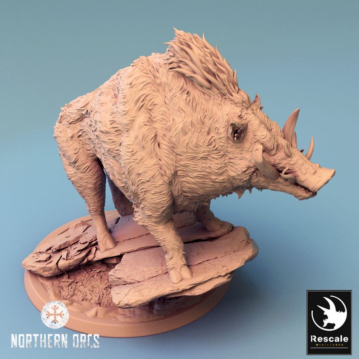 Collection Orc Boar Rider Monstrous Mount | Large | Rescale Miniatures | D&D DnD Pathfinder Miniature