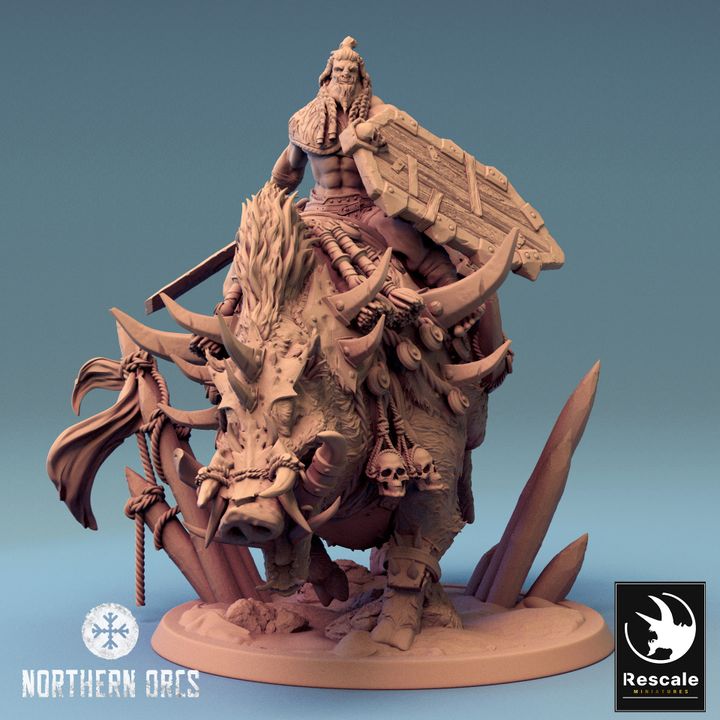 Collection Orc Boar Rider Monstrous Mount | Large | Rescale Miniatures | D&D DnD Pathfinder Miniature