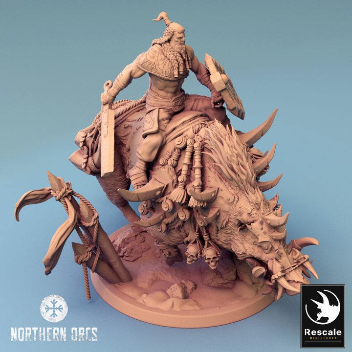Collection Orc Boar Rider Monstrous Mount | Large | Rescale Miniatures | D&D DnD Pathfinder Miniature