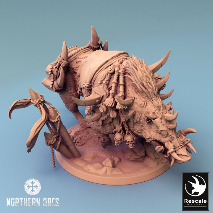 Collection Orc Boar Rider Monstrous Mount | Large | Rescale Miniatures | D&D DnD Pathfinder Miniature
