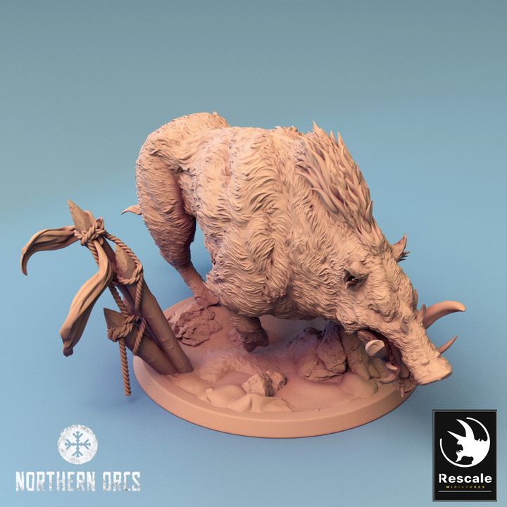 Collection Orc Boar Rider Monstrous Mount | Large | Rescale Miniatures | D&D DnD Pathfinder Miniature