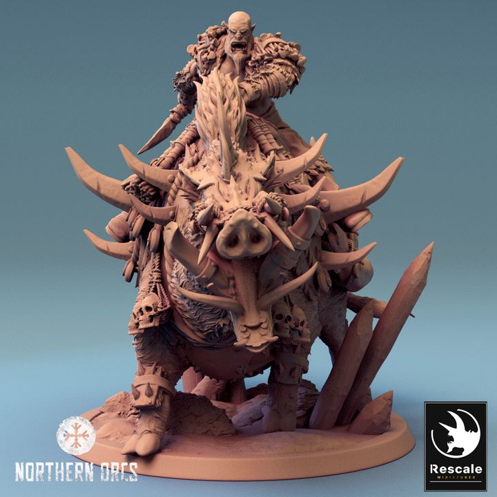 Collection Orc Boar Rider Monstrous Mount | Large | Rescale Miniatures | D&D DnD Pathfinder Miniature