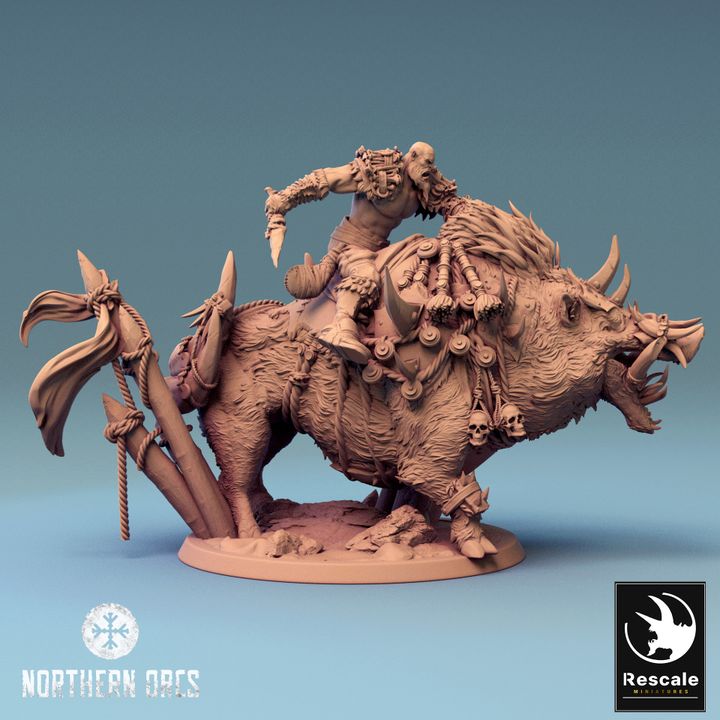Collection Orc Boar Rider Monstrous Mount | Large | Rescale Miniatures | D&D DnD Pathfinder Miniature