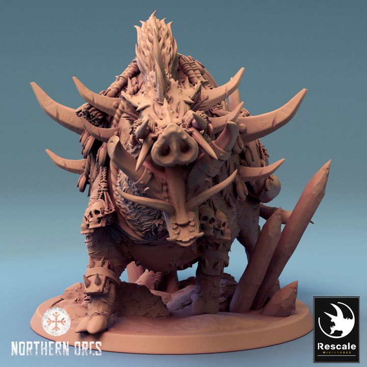 Orc Warrior Riding Beast | Medium | Designer Name | D&D DnD Pathfinder Miniature
