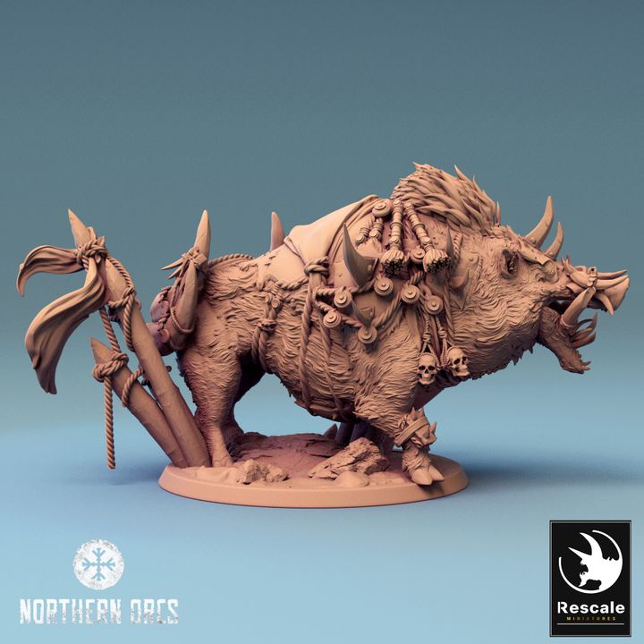 Orc Warrior Riding Beast | Medium | Designer Name | D&D DnD Pathfinder Miniature