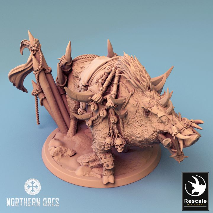 Orc Warrior Riding Beast | Medium | Designer Name | D&D DnD Pathfinder Miniature
