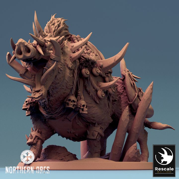 Orc Warrior Riding Beast | Medium | Designer Name | D&D DnD Pathfinder Miniature