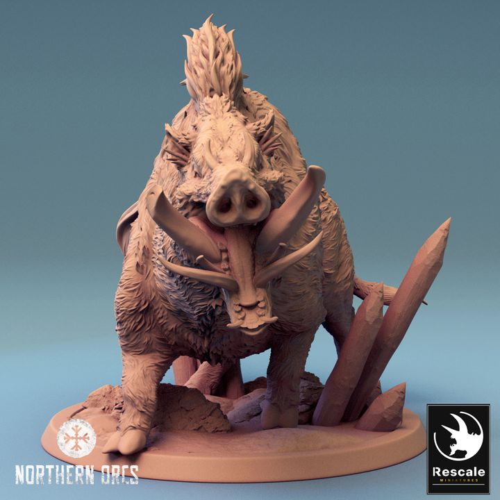Collection Orc Boar Rider Monstrous Mount | Large | Rescale Miniatures | D&D DnD Pathfinder Miniature