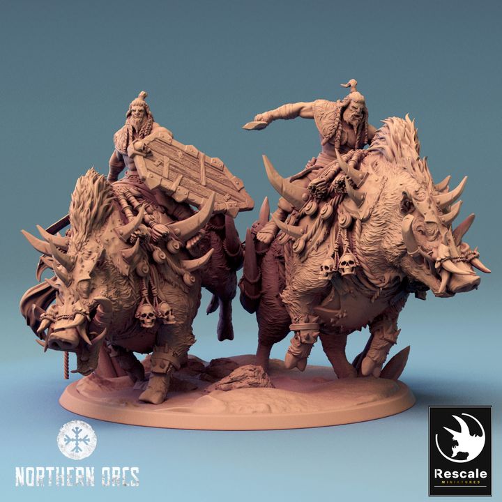 Collection Orc Boar Rider Monstrous Mount | Large | Rescale Miniatures | D&D DnD Pathfinder Miniature