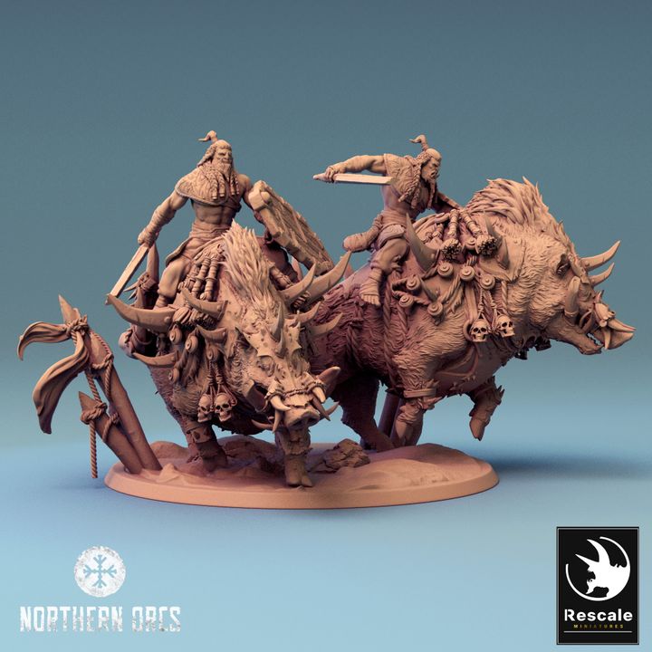 Collection Orc Boar Rider Monstrous Mount | Large | Rescale Miniatures | D&D DnD Pathfinder Miniature