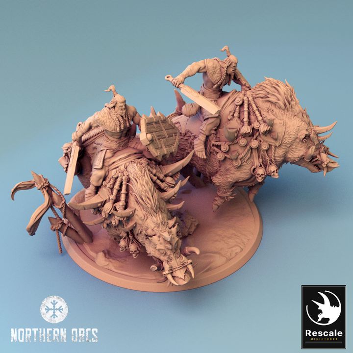 Collection Orc Boar Rider Monstrous Mount | Large | Rescale Miniatures | D&D DnD Pathfinder Miniature
