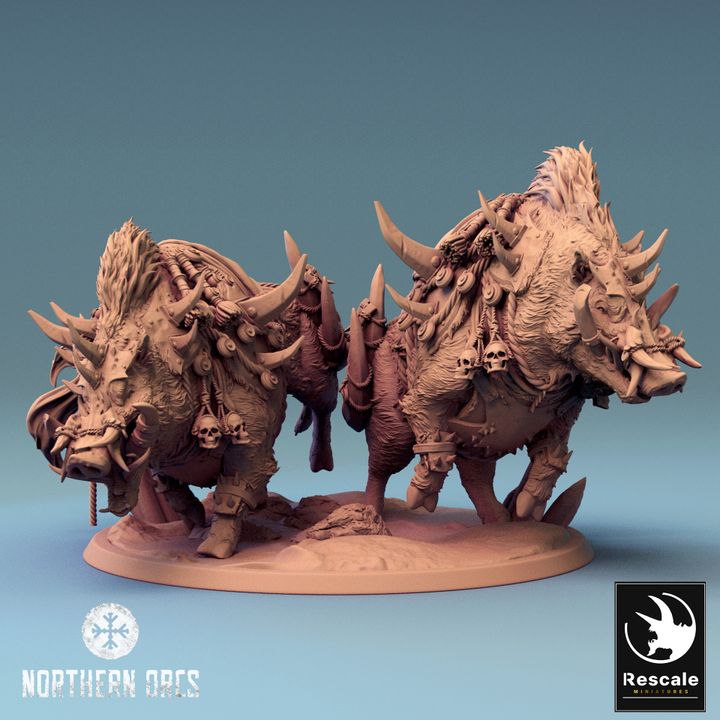 Collection Orc Boar Rider Monstrous Mount | Large | Rescale Miniatures | D&D DnD Pathfinder Miniature