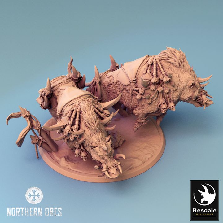 Collection Orc Boar Rider Monstrous Mount | Large | Rescale Miniatures | D&D DnD Pathfinder Miniature