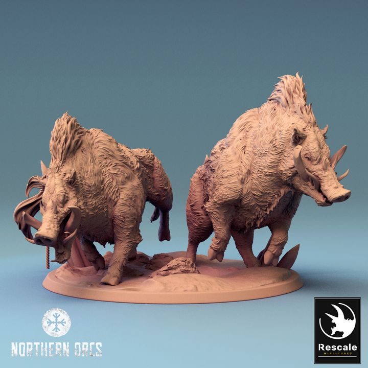 Collection Orc Boar Rider Monstrous Mount | Large | Rescale Miniatures | D&D DnD Pathfinder Miniature