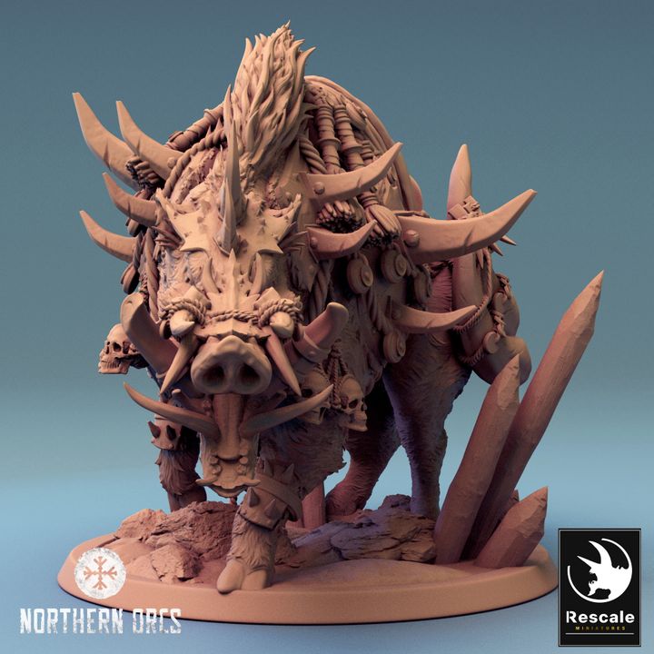 Orc Warrior Riding Beast | Large | Rescale Miniatures | D&D DnD Pathfinder Miniature